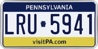 PA license plate LRU5941