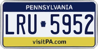 PA license plate LRU5952