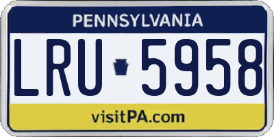 PA license plate LRU5958