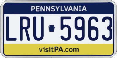 PA license plate LRU5963