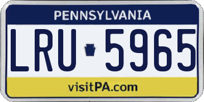 PA license plate LRU5965