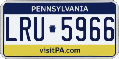 PA license plate LRU5966