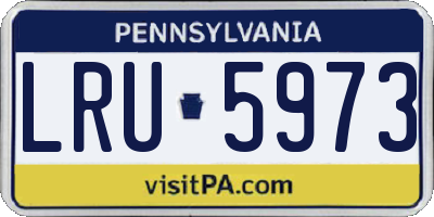 PA license plate LRU5973