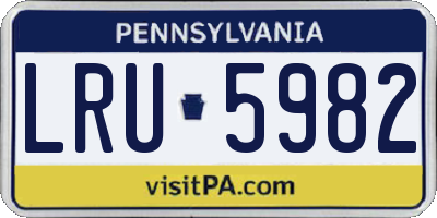 PA license plate LRU5982