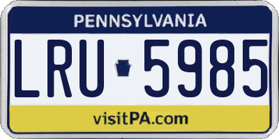 PA license plate LRU5985