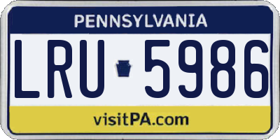 PA license plate LRU5986