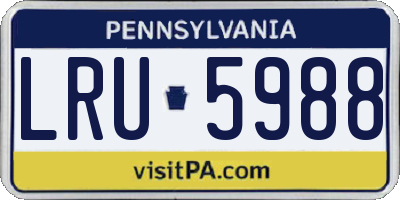 PA license plate LRU5988