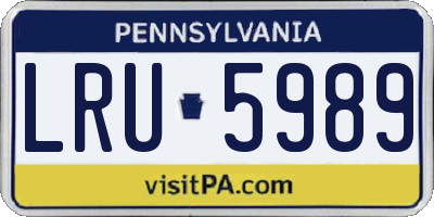 PA license plate LRU5989