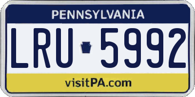 PA license plate LRU5992