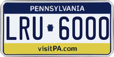 PA license plate LRU6000