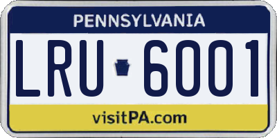 PA license plate LRU6001
