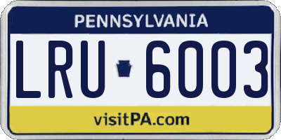PA license plate LRU6003