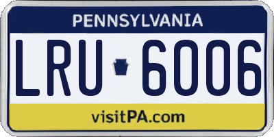 PA license plate LRU6006