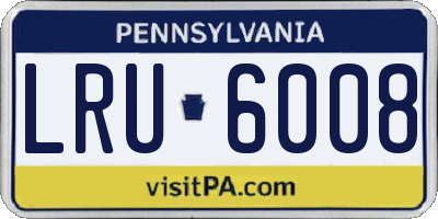 PA license plate LRU6008