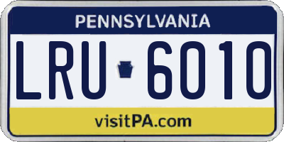 PA license plate LRU6010