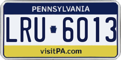PA license plate LRU6013