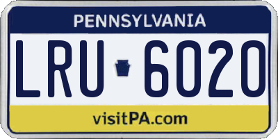 PA license plate LRU6020