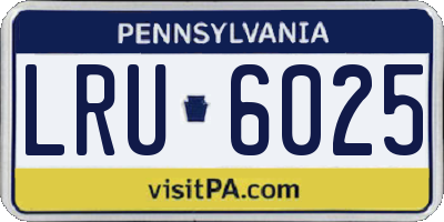 PA license plate LRU6025