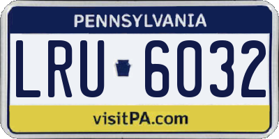 PA license plate LRU6032