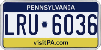 PA license plate LRU6036