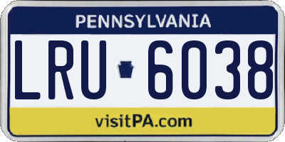 PA license plate LRU6038