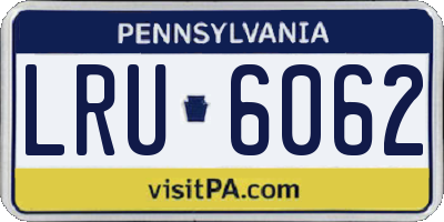PA license plate LRU6062