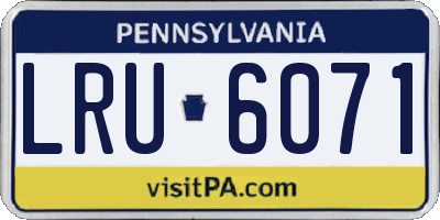 PA license plate LRU6071