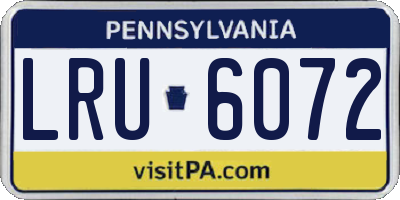 PA license plate LRU6072
