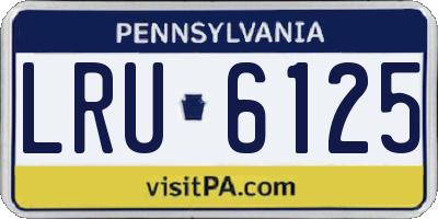 PA license plate LRU6125