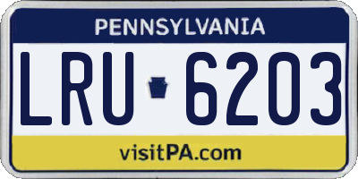 PA license plate LRU6203