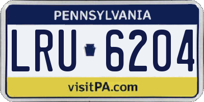 PA license plate LRU6204