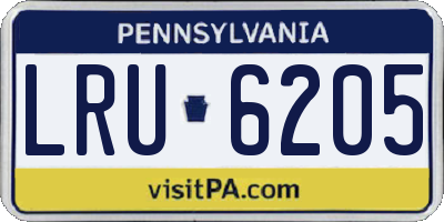 PA license plate LRU6205