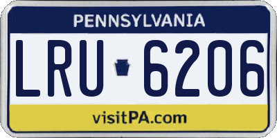 PA license plate LRU6206