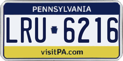 PA license plate LRU6216