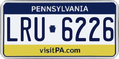 PA license plate LRU6226