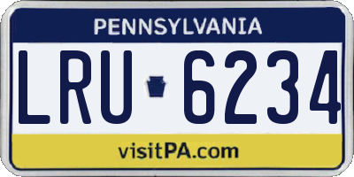 PA license plate LRU6234