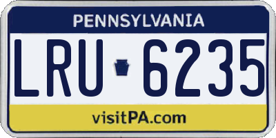 PA license plate LRU6235