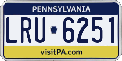 PA license plate LRU6251