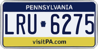 PA license plate LRU6275
