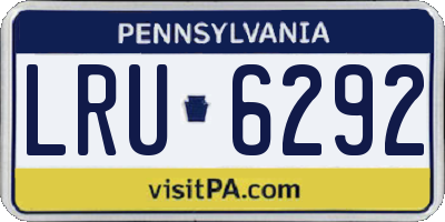 PA license plate LRU6292