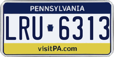 PA license plate LRU6313