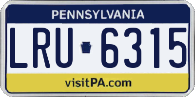 PA license plate LRU6315