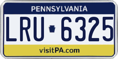 PA license plate LRU6325