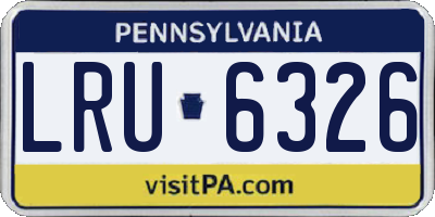 PA license plate LRU6326