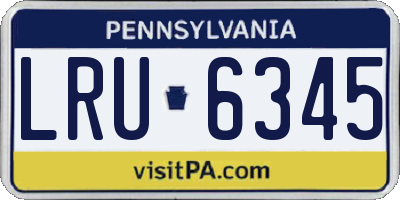 PA license plate LRU6345