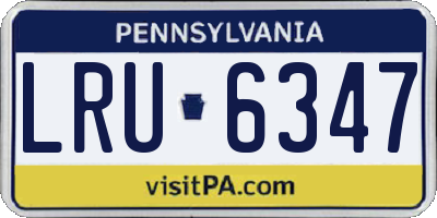 PA license plate LRU6347