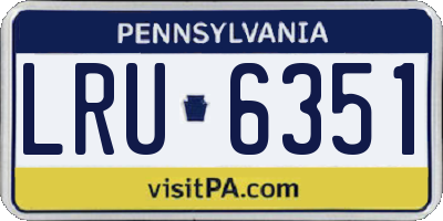 PA license plate LRU6351