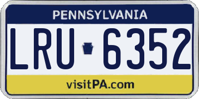 PA license plate LRU6352