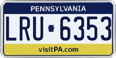 PA license plate LRU6353