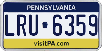 PA license plate LRU6359